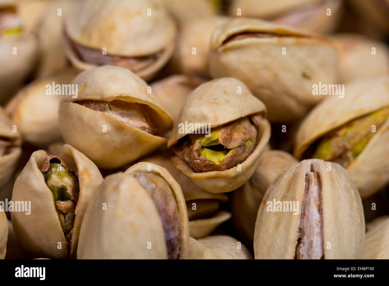 Macro of some pistachios Stock Photo Alamy