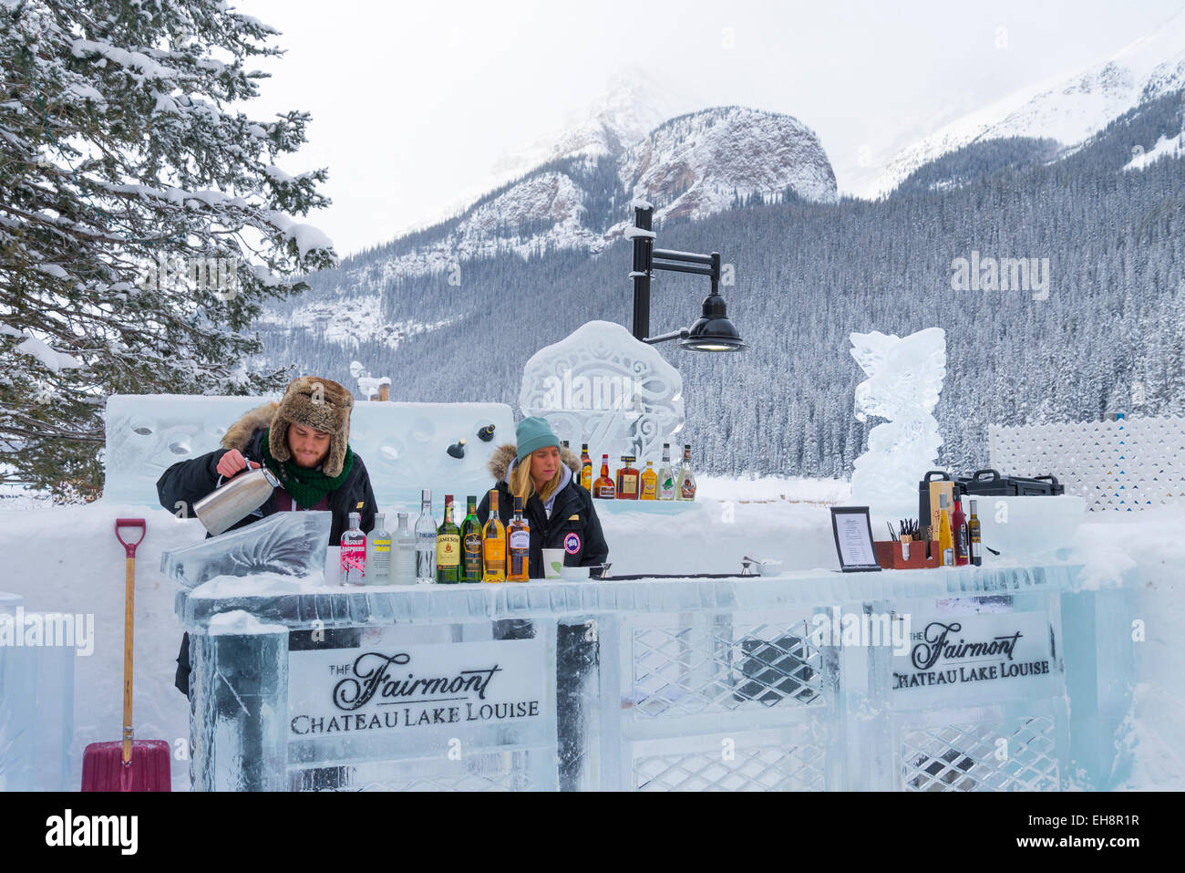 Outdoor ice bar, Fairmont Chateau Lake Louise, Banff National Park