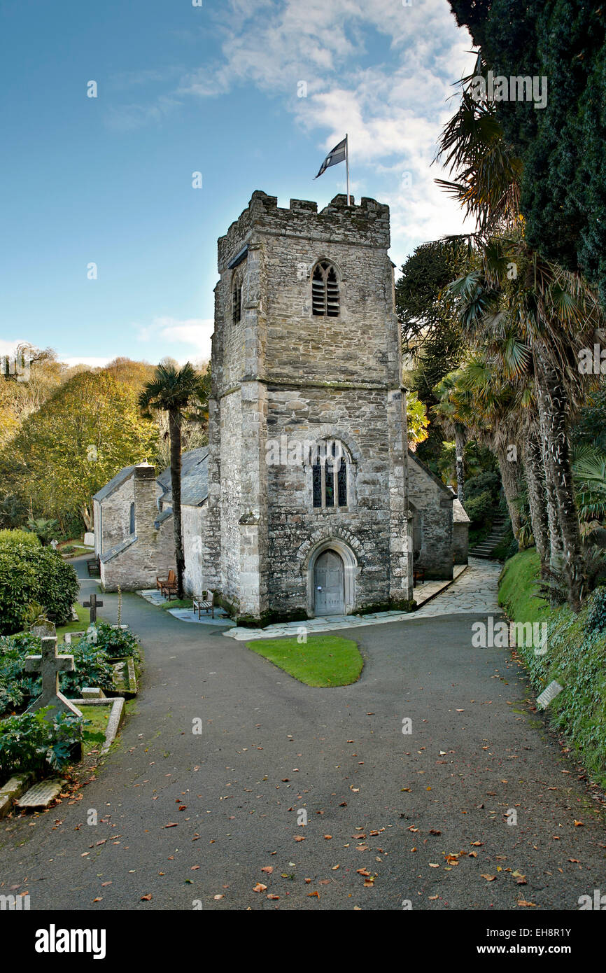 St Just in Roseland Church Cornwall; UK Stock Photo