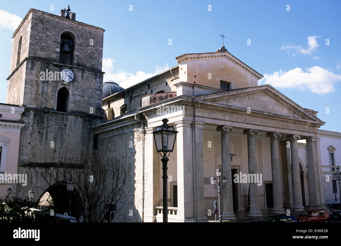Italy, Molise, Isernia, cathedral and bell tower, Arco di San Pietro Stock Photo