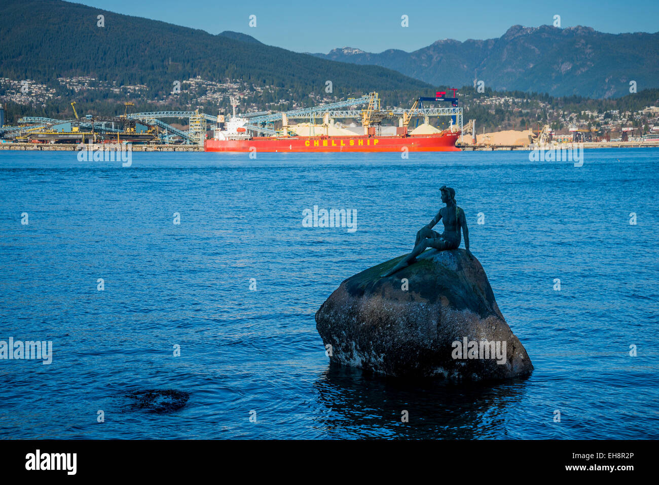 Stanley Park, Girl in a wetsuit sculpture, Vancouver, British Columbia