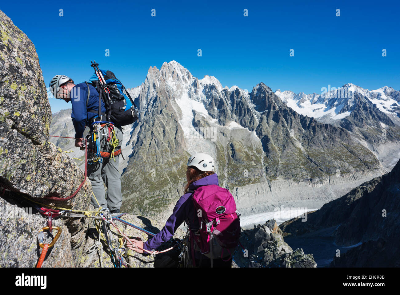 Europe, France, Haute Savoie, Rhone Alps, Chamonix Valley, Aiguille de l'M Stock Photo