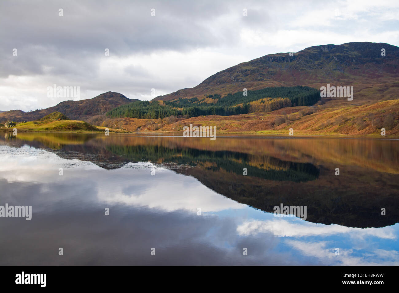 Loch Lubhair water reflections Stock Photo