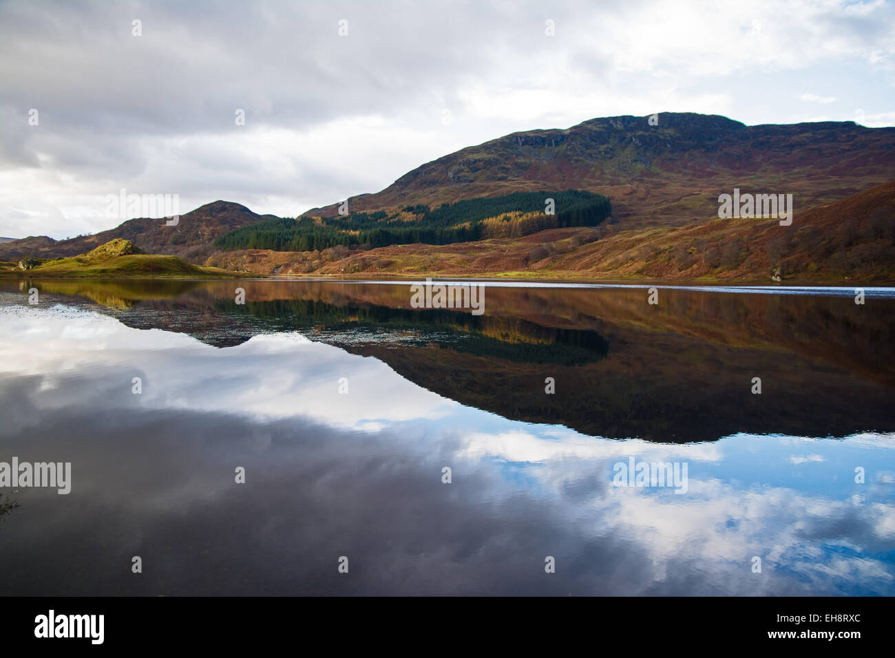Reflections on Scottish Loch Stock Photo