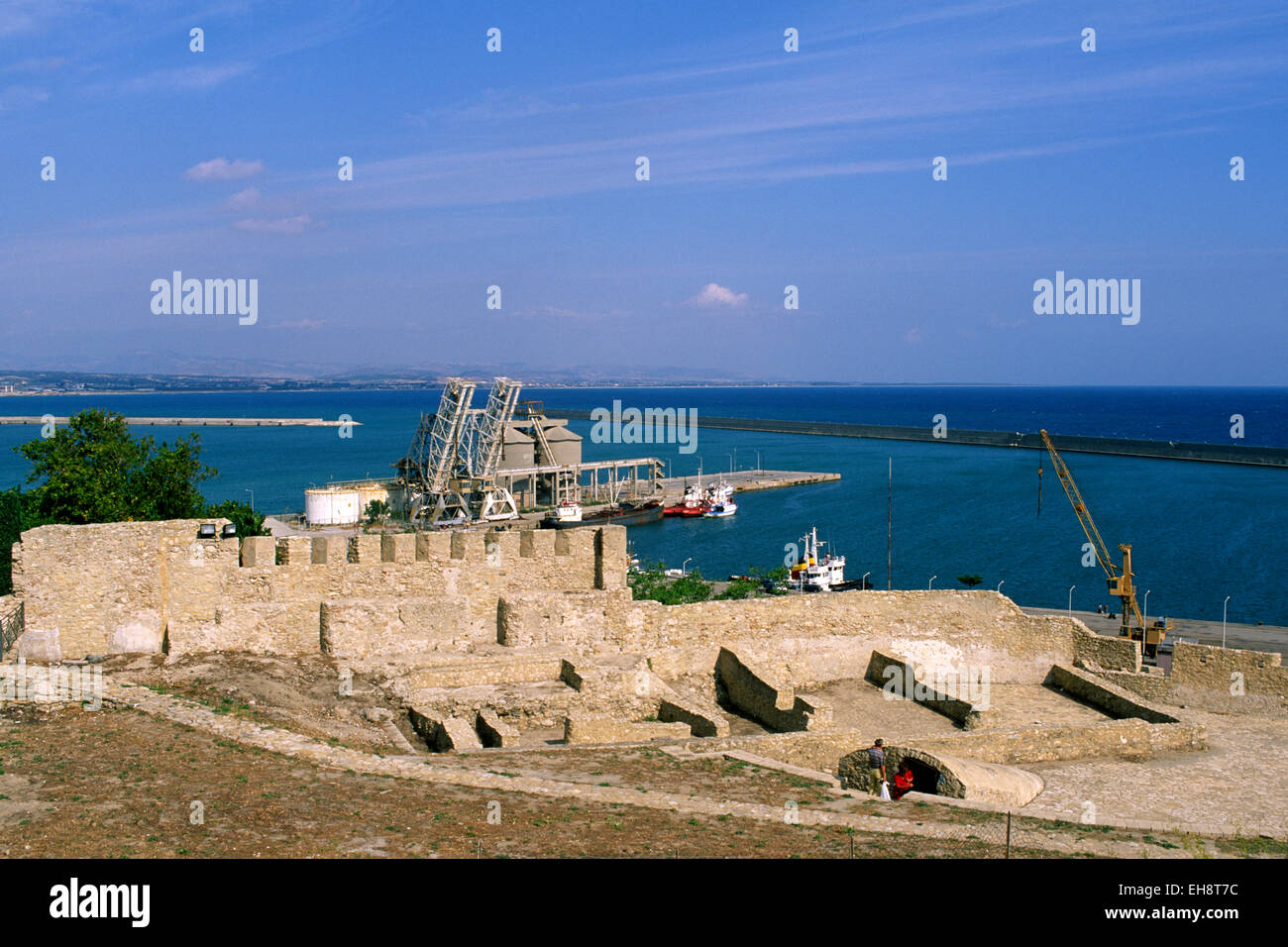 Italy, Calabria, Crotone, castle and port Stock Photo