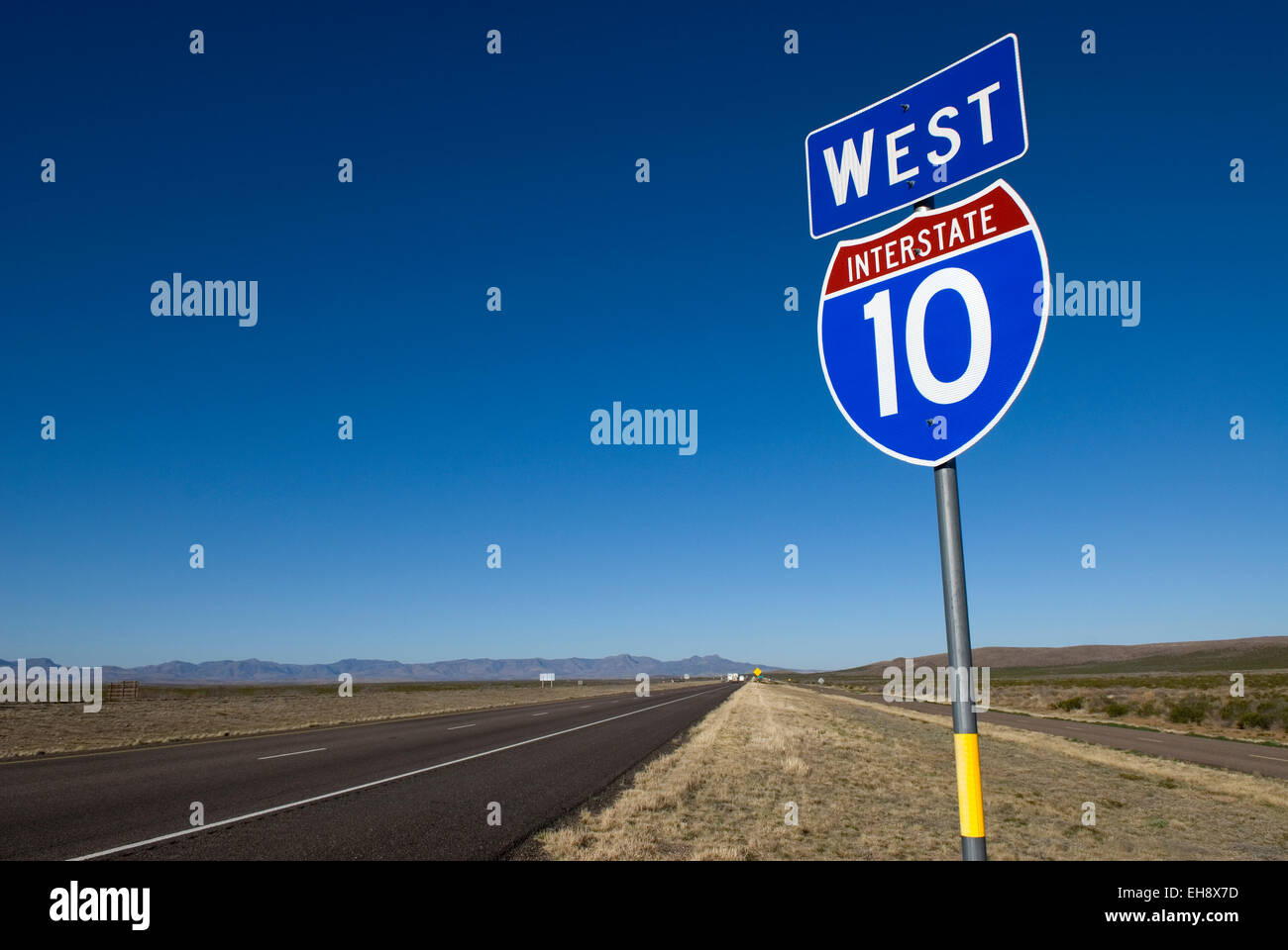 West Interstate 10 Sign USA Stock Photo