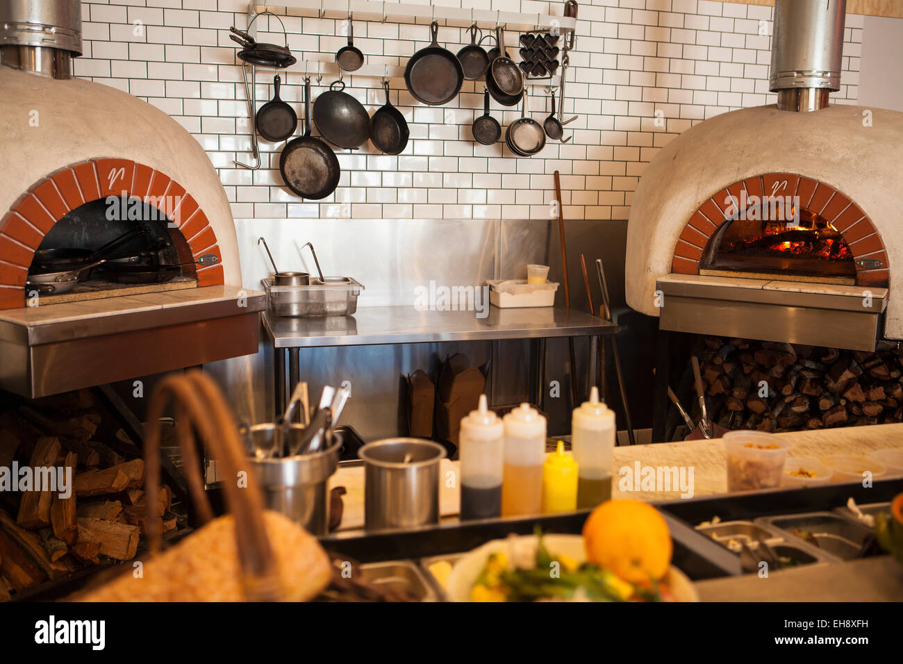 Pizza Ovens, Industrial Eats, Buellton Stock Photo