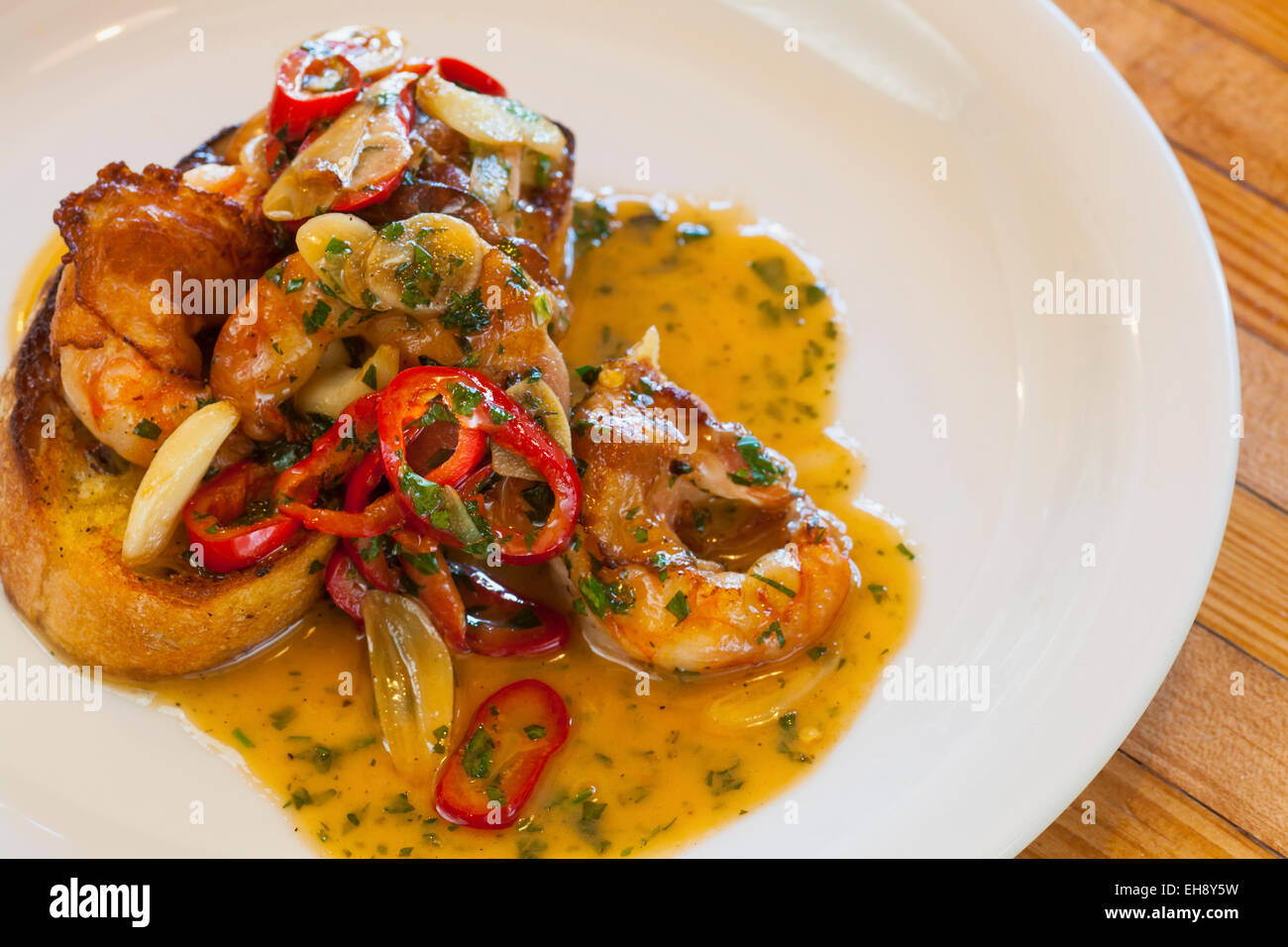 pancettawrapped white shrimp with chili and garlic, Industrial Eats