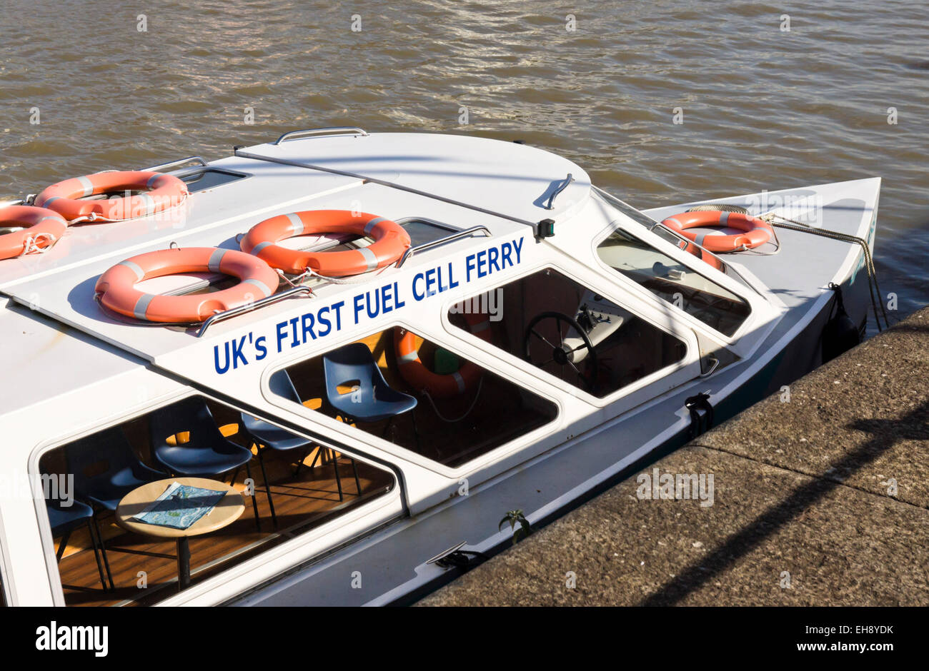 Hydrogenesis the worlds first hydrogen fueled Ferry, in Bristol Harbour. Stock Photo