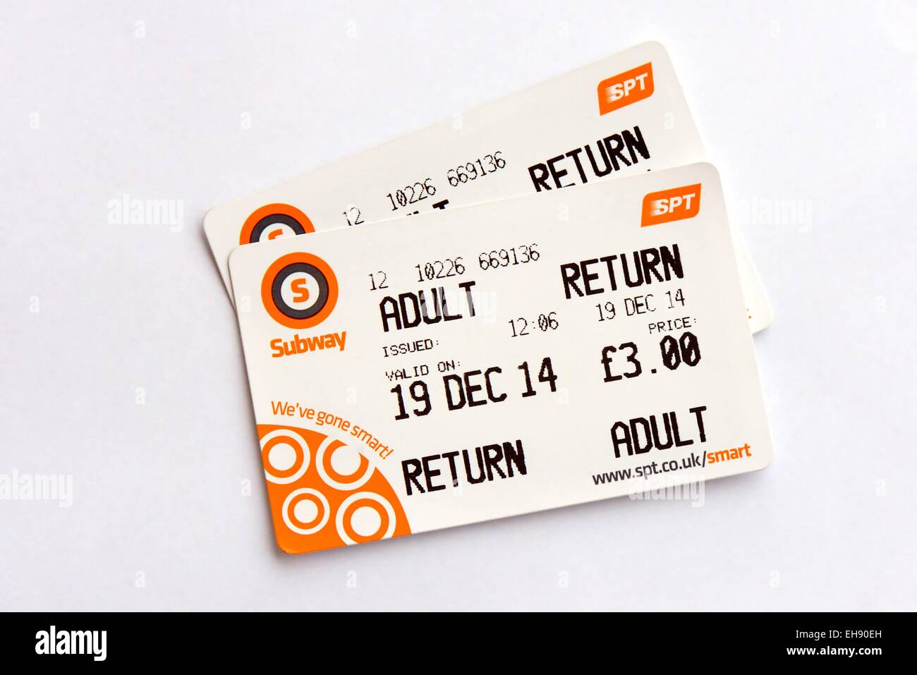 Tickets for the subway in Glasgow, Scotland, UK Stock Photo
