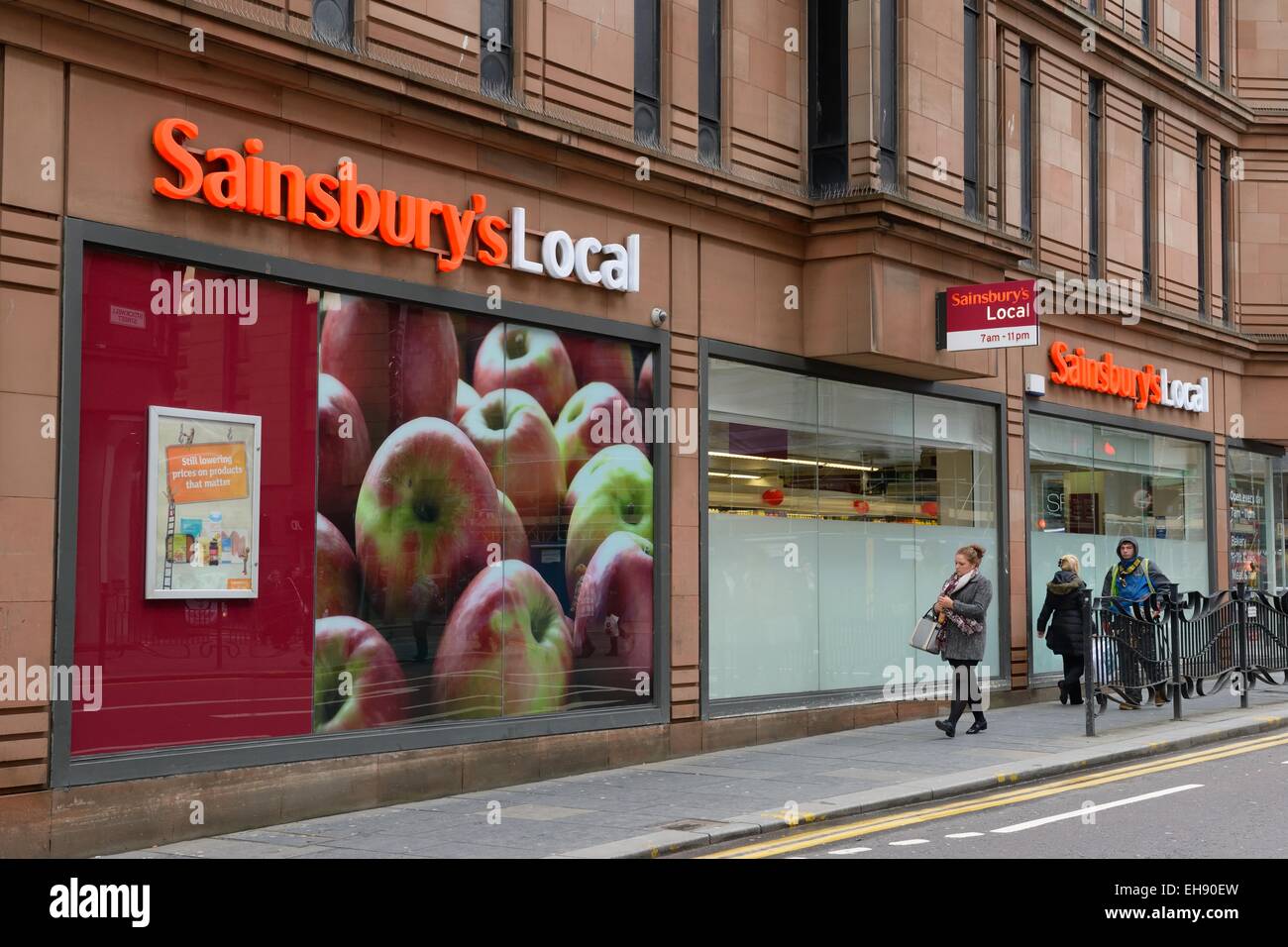 Sainsbury's Local food store in Glasgow city centre, Scotland, UK Stock Photo