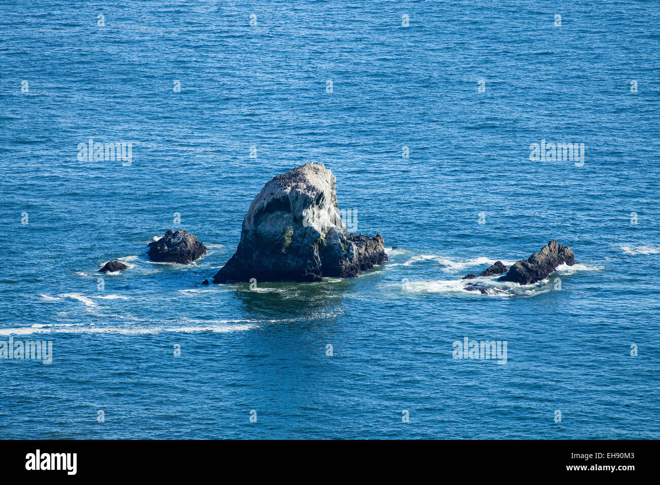 view from Devil's Slide Coastal Trail, near Half Moon Bay, California Stock Photo