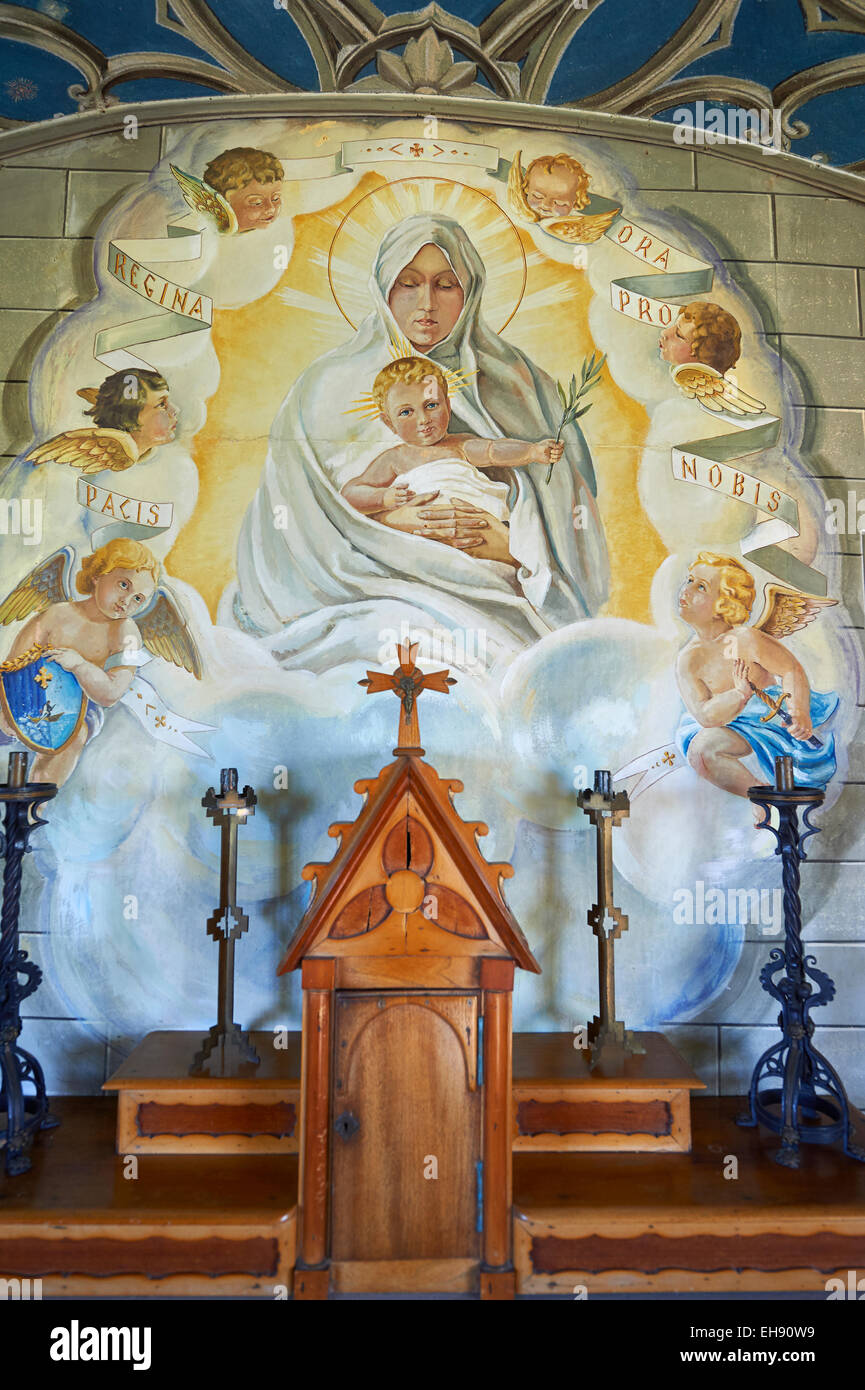 Painted Italian Chapel interior, made in 1942 at Italian prisoner of war Camp 60 next to Sapa Flow, Lamb Holm, Orkney, Scotland Stock Photo