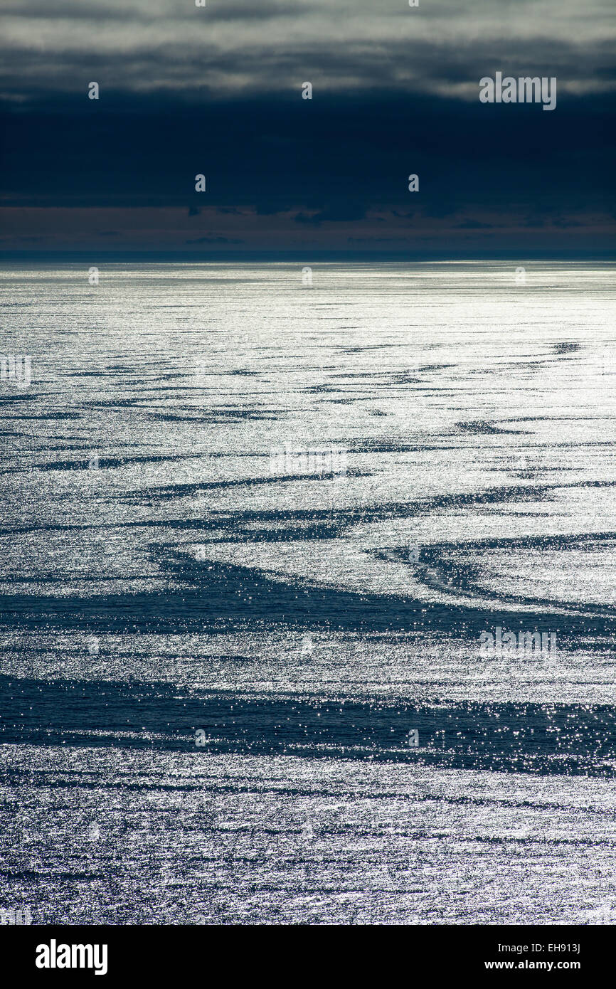 view of wind patterns on ocean surface from Devil's Slide Coastal Trail