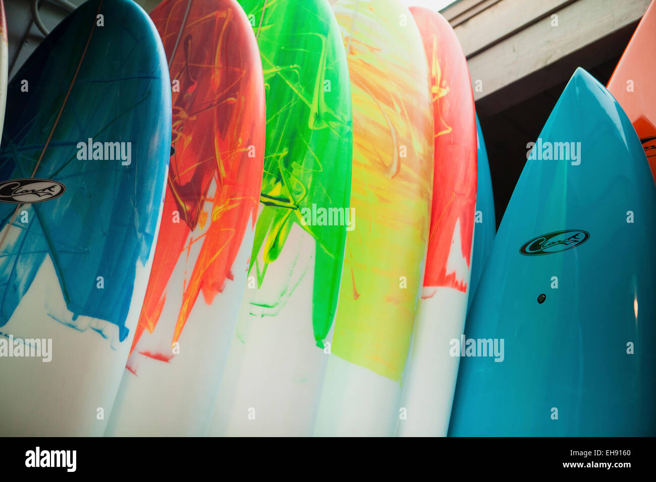 surfboards, El Granada, near Half Moon Bay, California Stock Photo