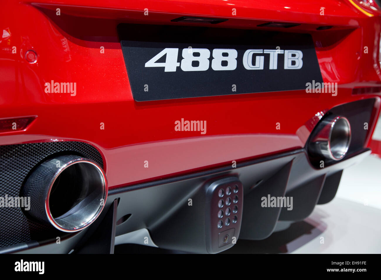 Ferrari 488 GTB launches at the Geneva Motor Show 2015 Stock Photo