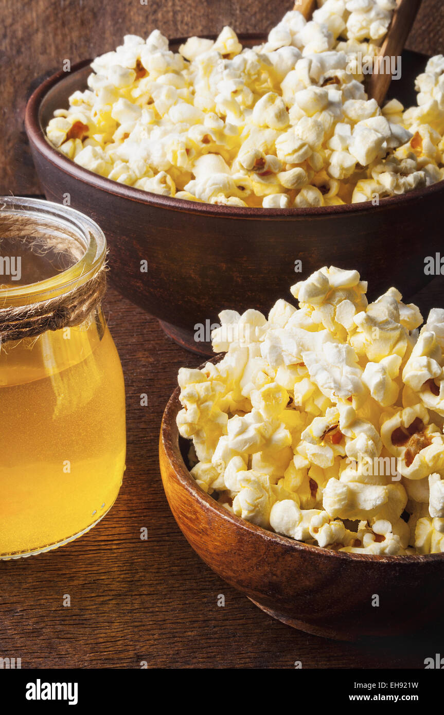Healthy Buttered Popcorn with Salt in a Bowl Stock Photo Alamy