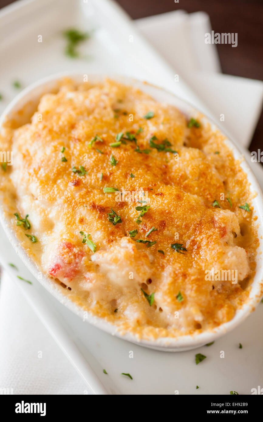 lobster mac 'n cheese topped with truffle oil, Corktree Cellars Wine