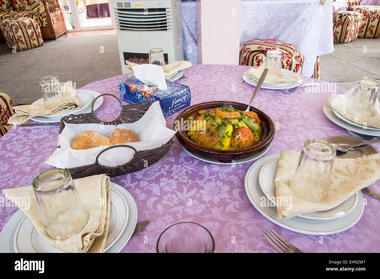 Typical Moroccan meal, tagine and bread Stock Photo Alamy