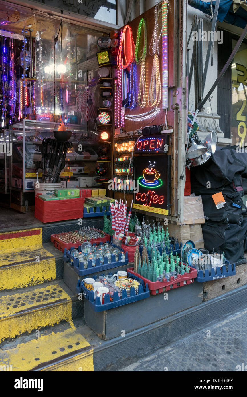 Souvenir tourist items for sale at a shop on Canal Street in Lower