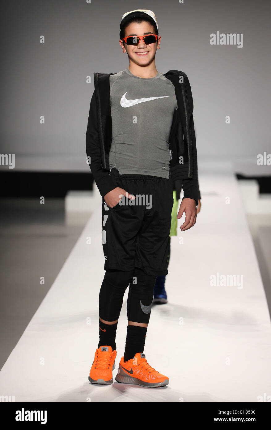 Child model walks the runway at the Nike Levi's Kids fashion show during  Mercedes-Benz Fashion Week Fall 2015 Stock Photo - Alamy