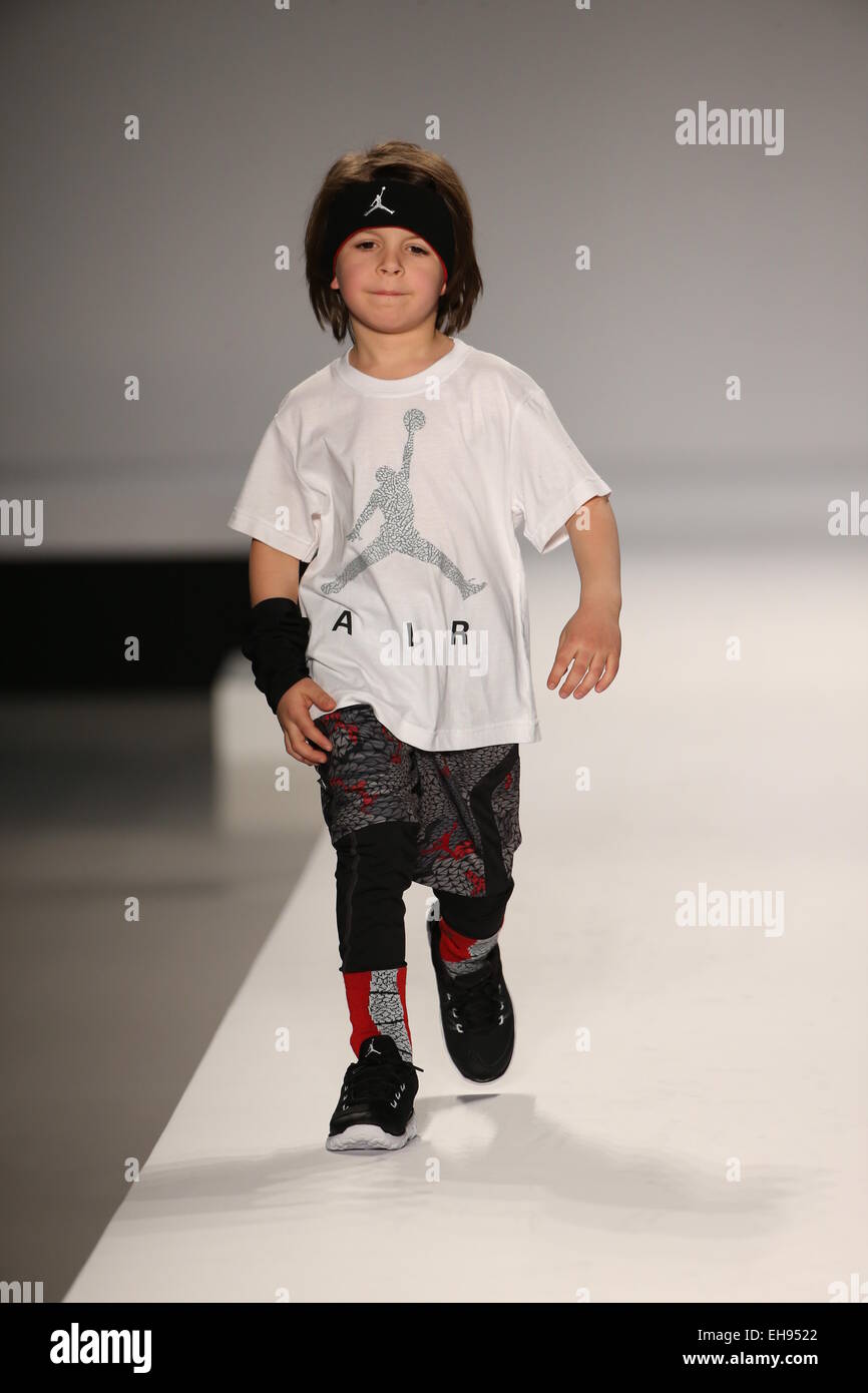 Child model walks the runway at the Nike Levi's Kids fashion show during  Mercedes-Benz Fashion Week Fall 2015 Stock Photo - Alamy