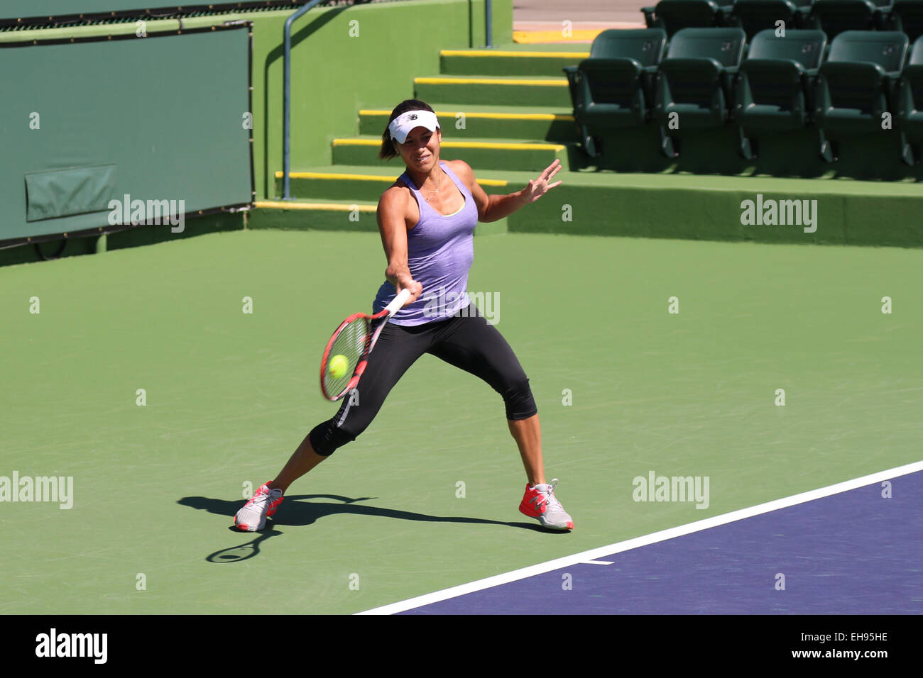 Indian Wells, California 9th March, 2015 British tennis player Heather Watson's practice session at the BNP Paribas Open. Credit: Werner Fotos/Alamy Live News Stock Photo