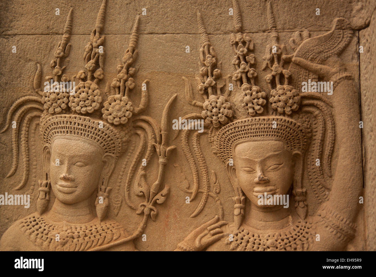 Apsara dancers stone carving Stock Photo