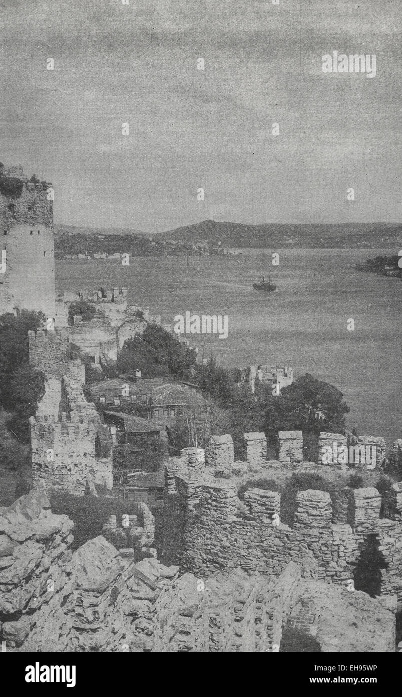 The Seven Towers -  a part of the fortifications guarding the approach to Constantinople  1916 Stock Photo