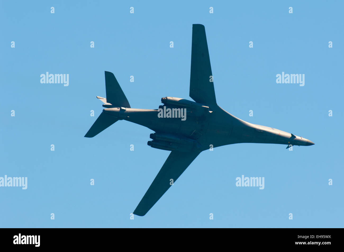 The B-1B, Lancer flies at the Chicago air show Stock Photo