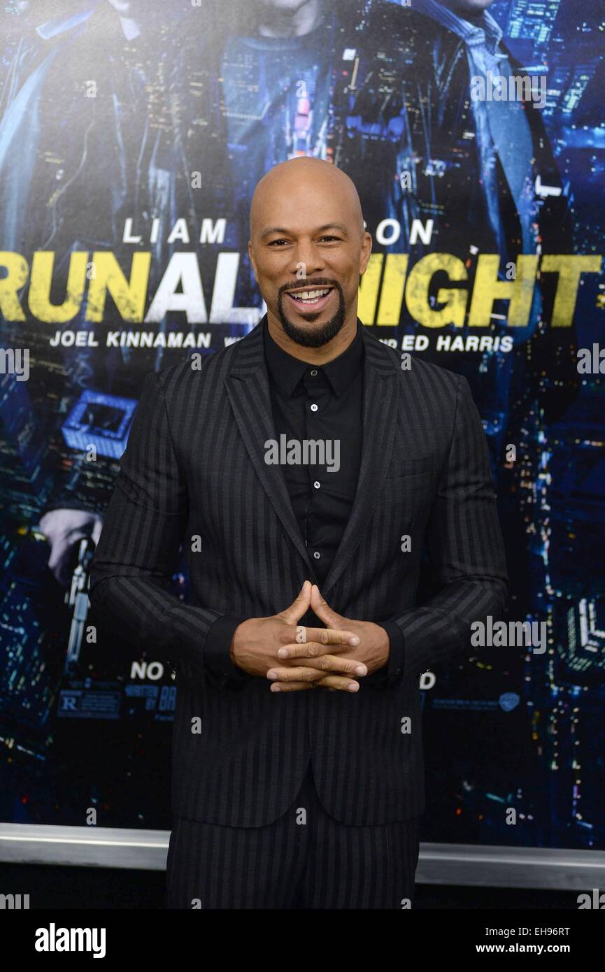 New York, NY, USA. 9th Mar, 2015. Common at arrivals for RUN ALL NIGHT Premiere, AMC Theater at Lincoln Square, New York, NY March 9, 2015. Credit:  Kristin Callahan/Everett Collection/Alamy Live News Stock Photo
