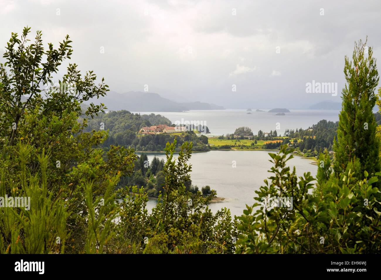 hotel llaollao and lakes near bariloche argentina Stock Photo