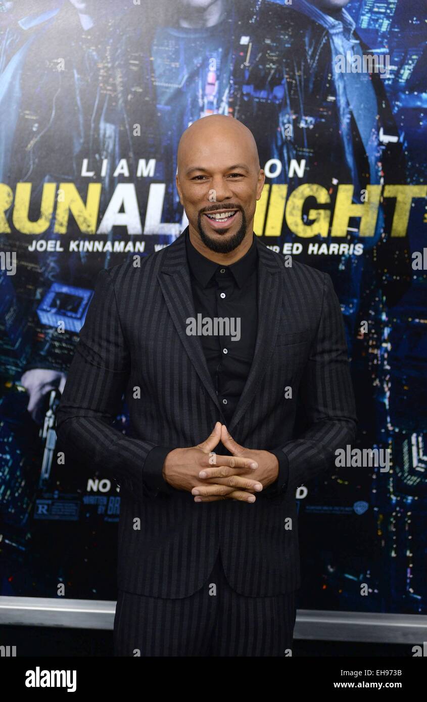 New York, NY, USA. 9th Mar, 2015. Common at arrivals for RUN ALL NIGHT Premiere, AMC Theater at Lincoln Square, New York, NY March 9, 2015. Credit: Kristin Callahan/Everett Collection/Alamy Live News Stock Photo