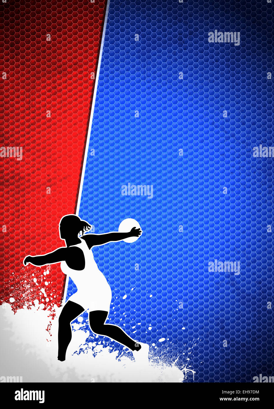 Discus Throw sport invitation advert background with empty space Stock