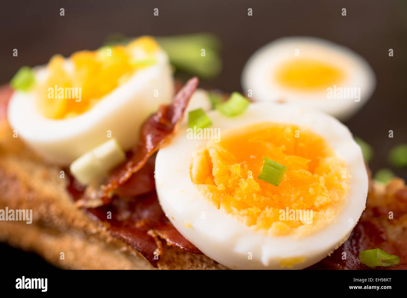 Sandwich with bacon and boiled egg Stock Photo - Alamy