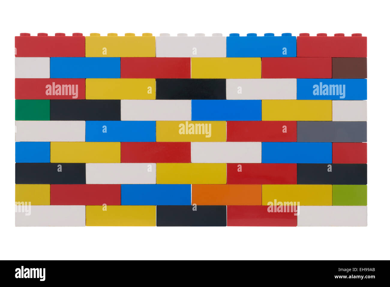 Lego brick wall on white background Stock Photo - Alamy
