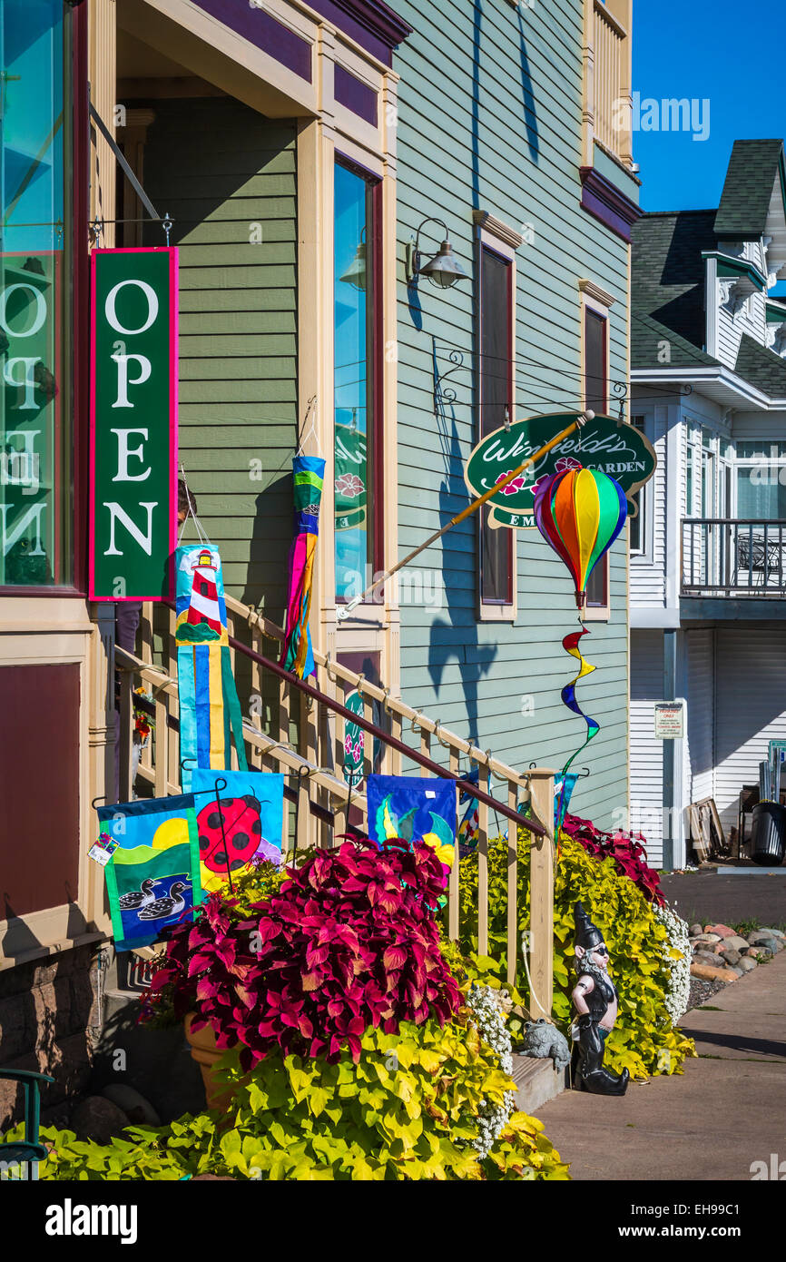 A gift shop store front in Bayfield, Wisconsin, USA, America. Stock Photo