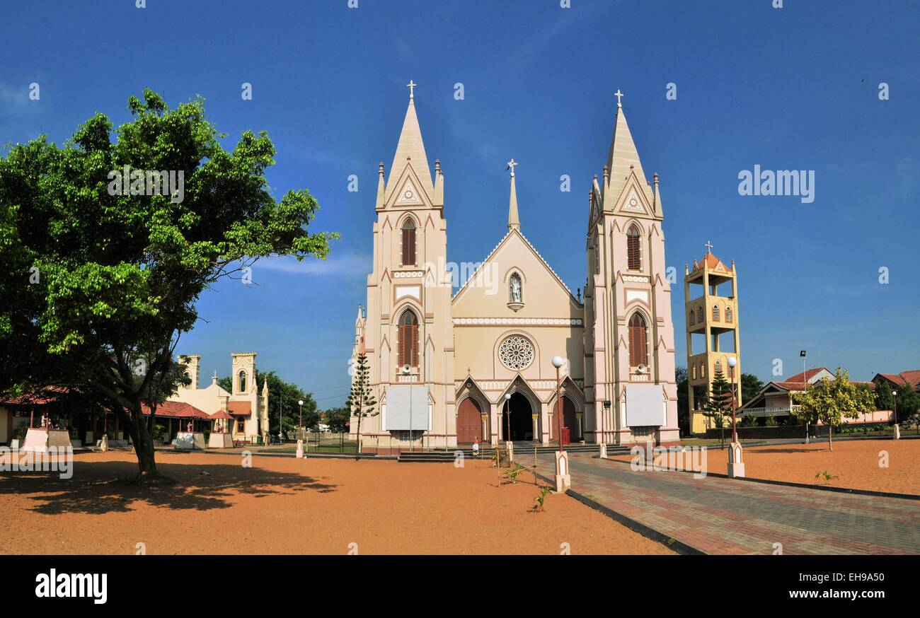 Catholic church with towers in Negombo, Sri Lanka Stock Photo