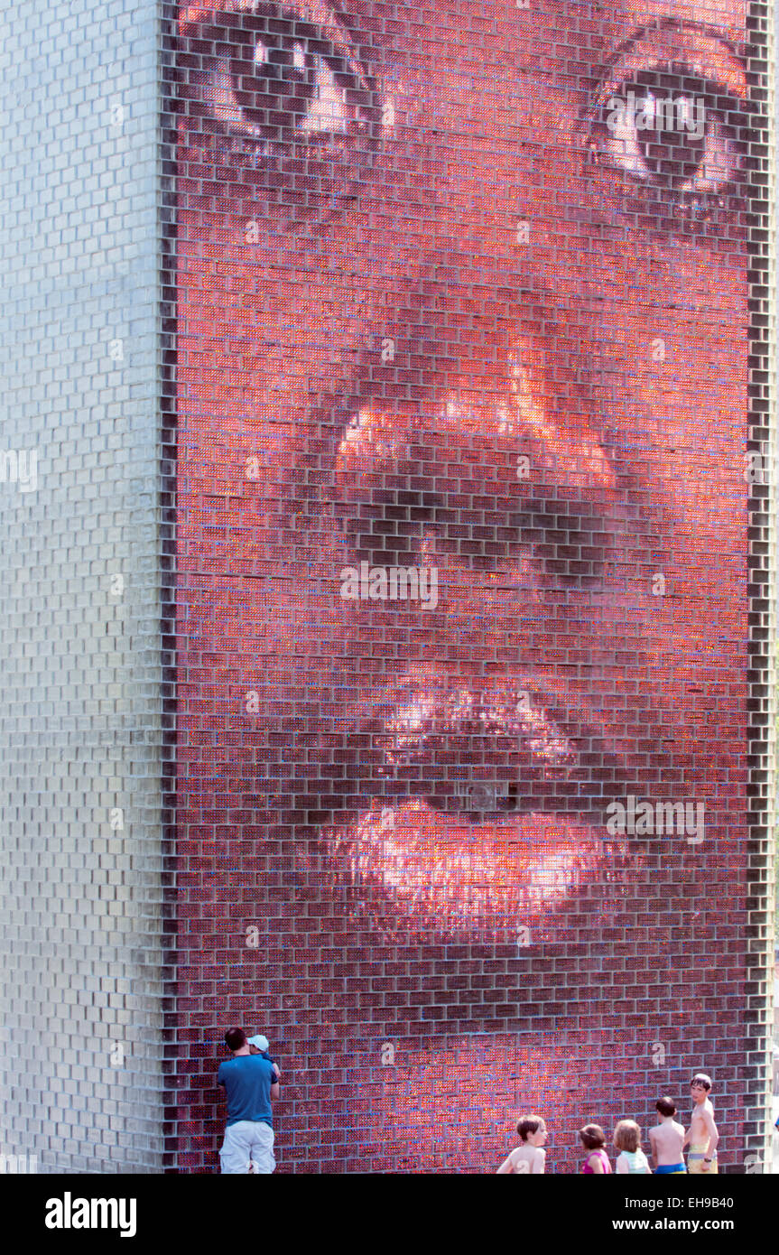 Crown Fountain, Millennium Park, Chicago Stock Photo