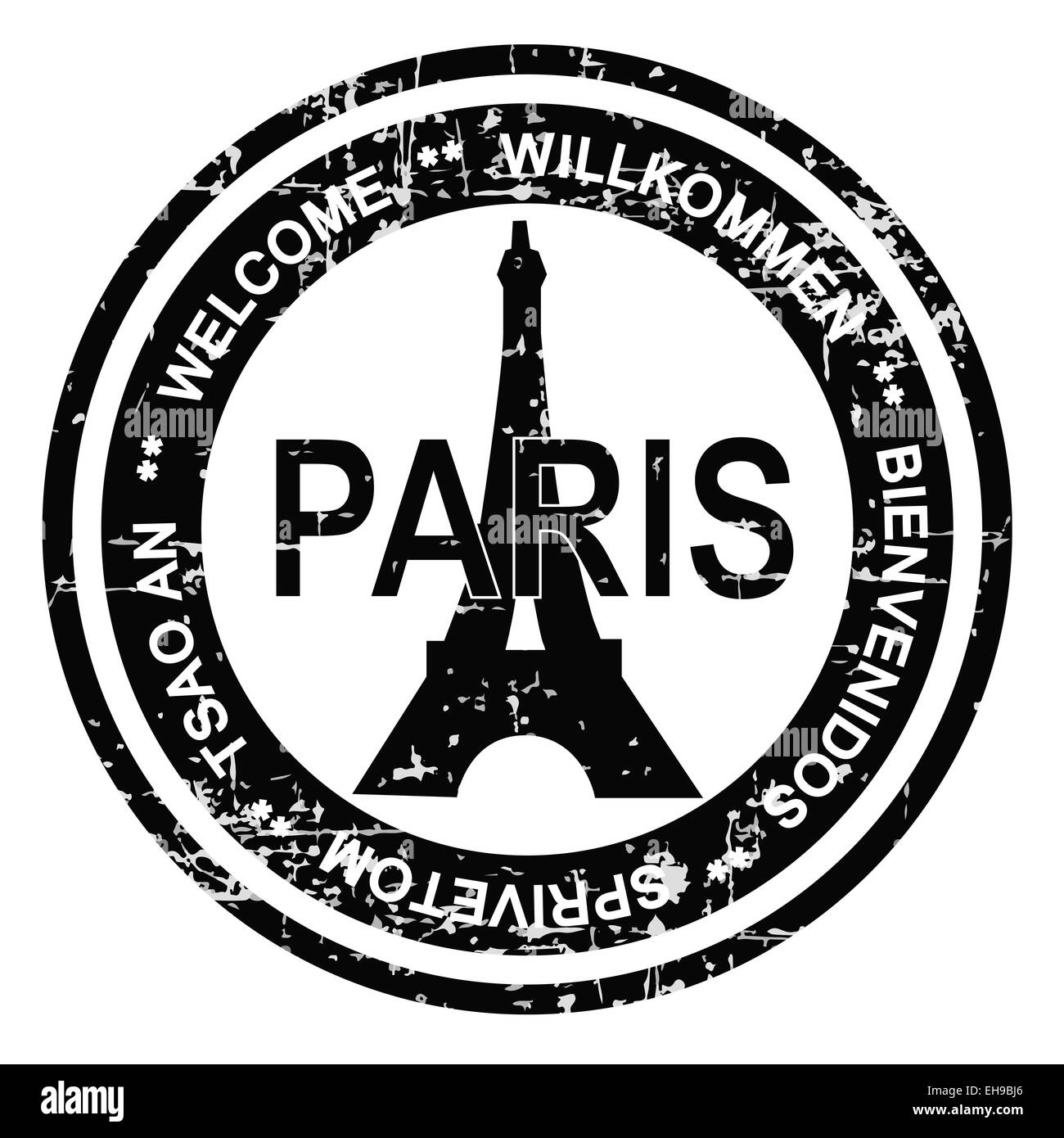 Paris grunge style ink stamp Stock Photo