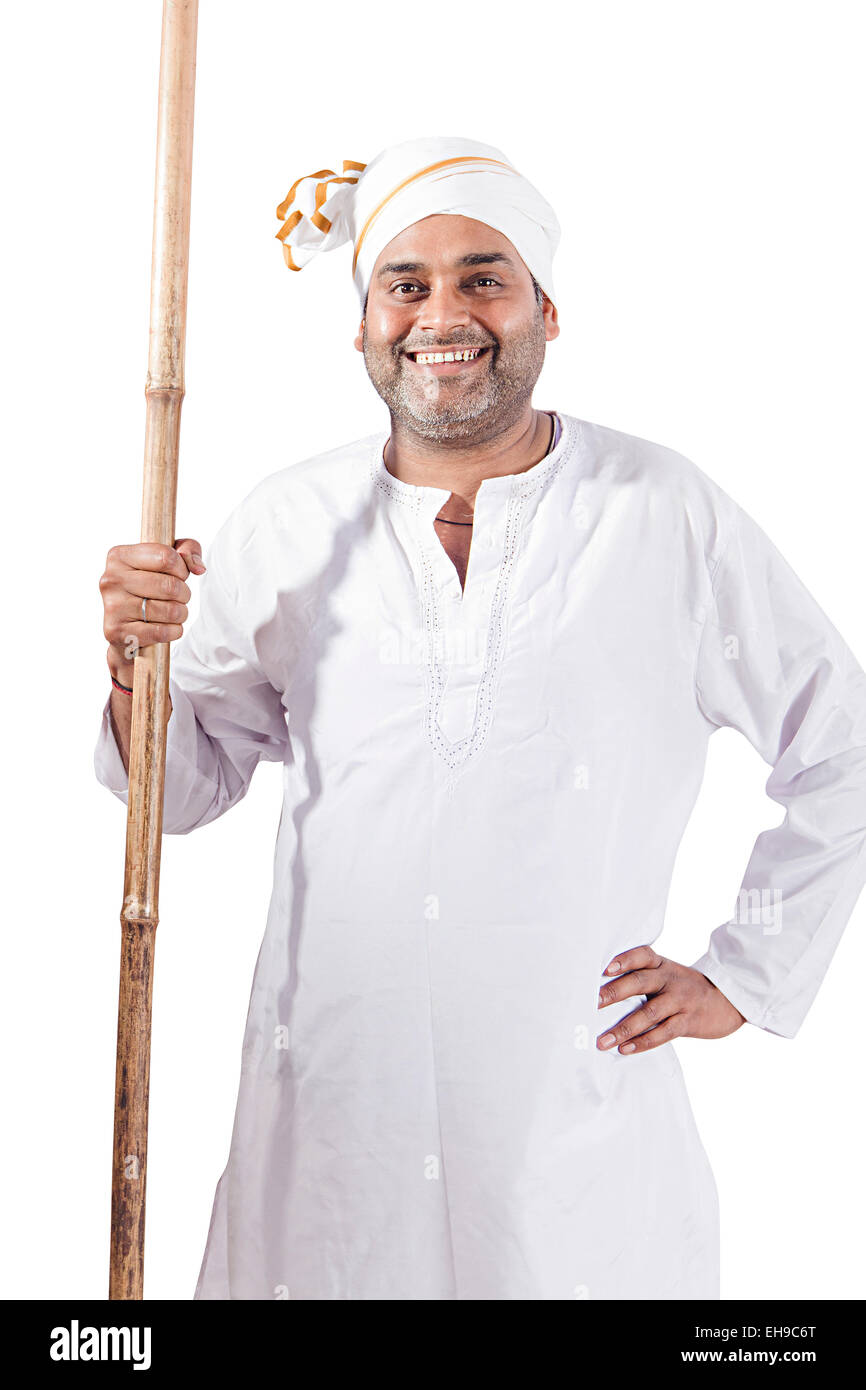 1 indian Rural Farmer Standing Stock Photo - Alamy