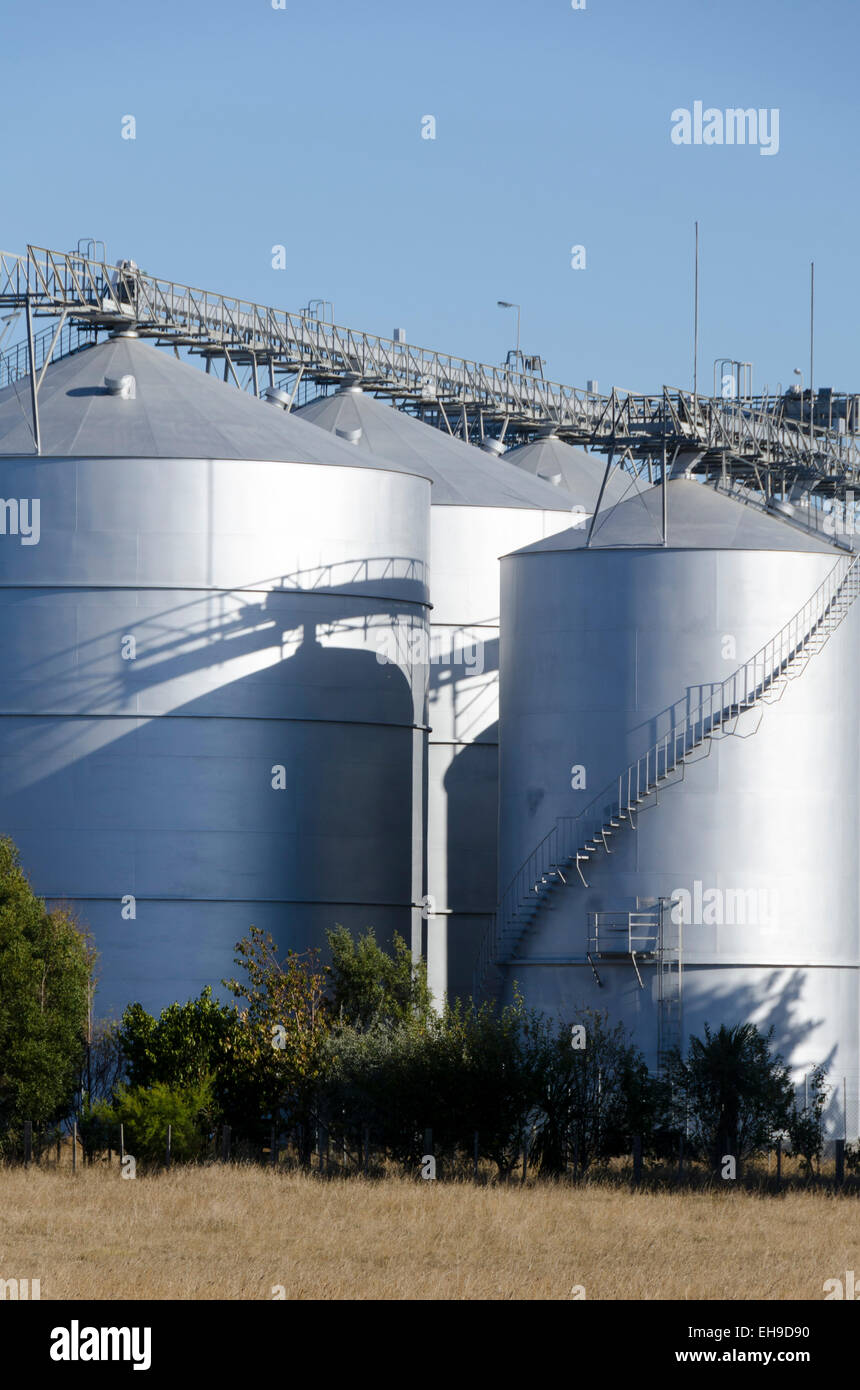 Grain Silos, Marton, North Island , New Zealand Stock Photo Alamy