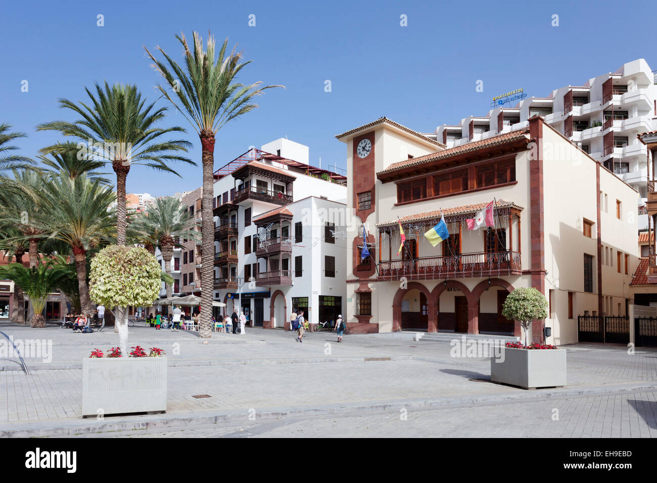 Town Hall in Plaza de las Americas, San Sebastian, La Gomera, Canary Islands, Spain Stock Photo