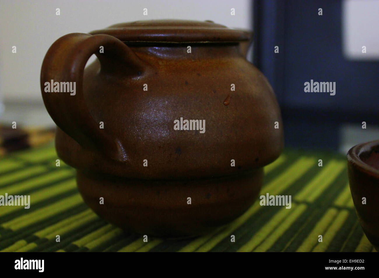 Pot of Green Tea Stock Photo Alamy