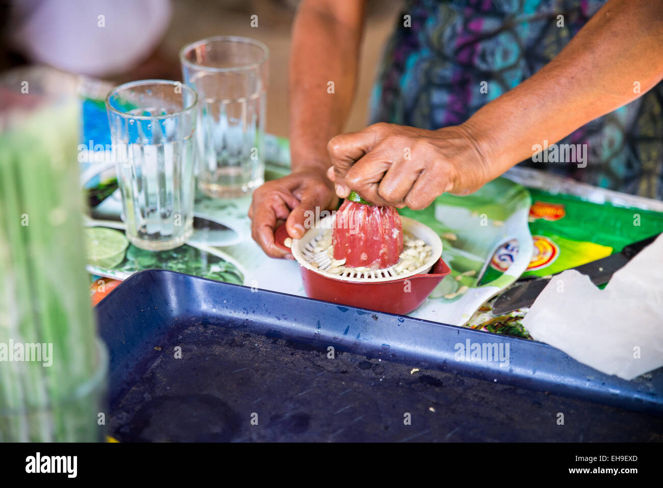 Local fresh juice vendor, Anuradhapura, Sri Lanka, Asia Stock Photo Alamy