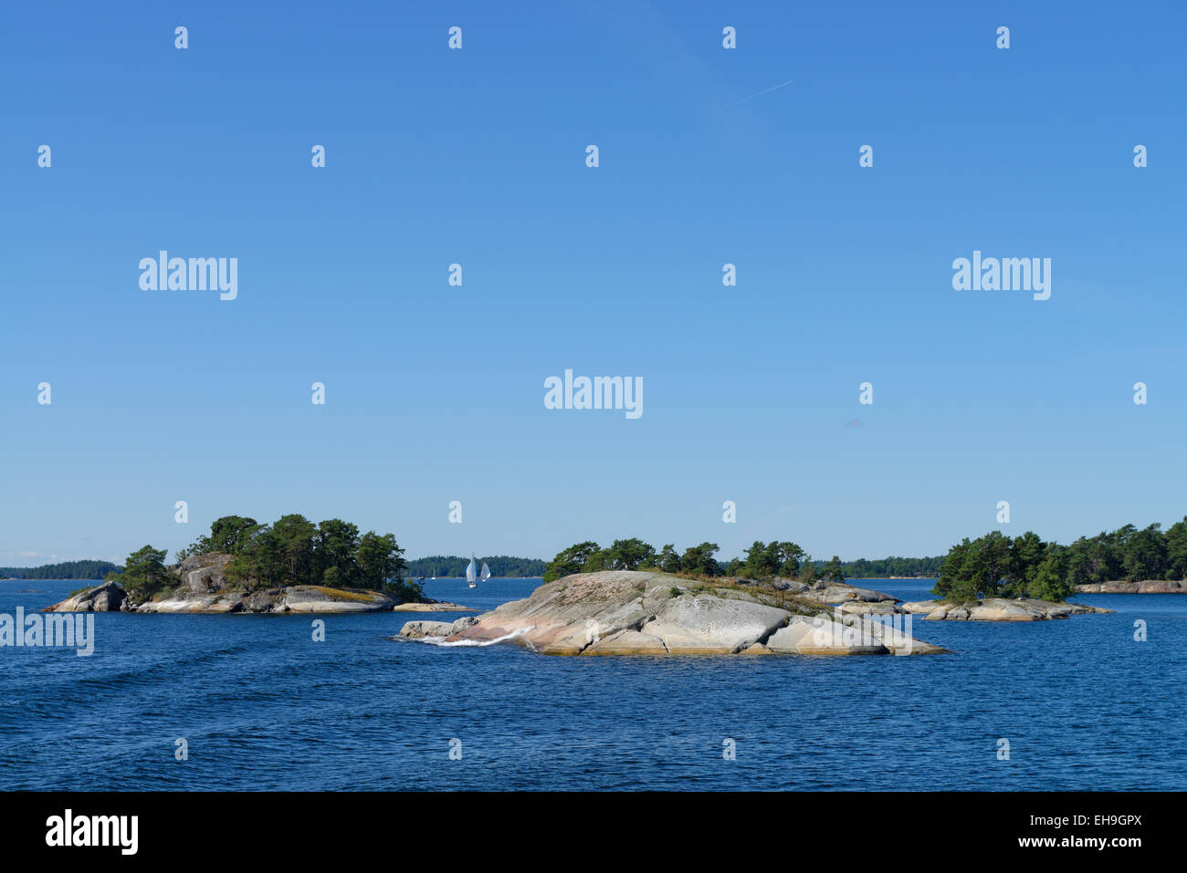 Rocks in the Baltic Sea, small archipelago, Österåker, Archipelago, Sweden Stock Photo