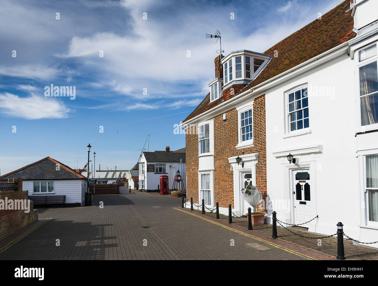 Historic waterside properties in Burnham on Crouch in Essex Stock Photo