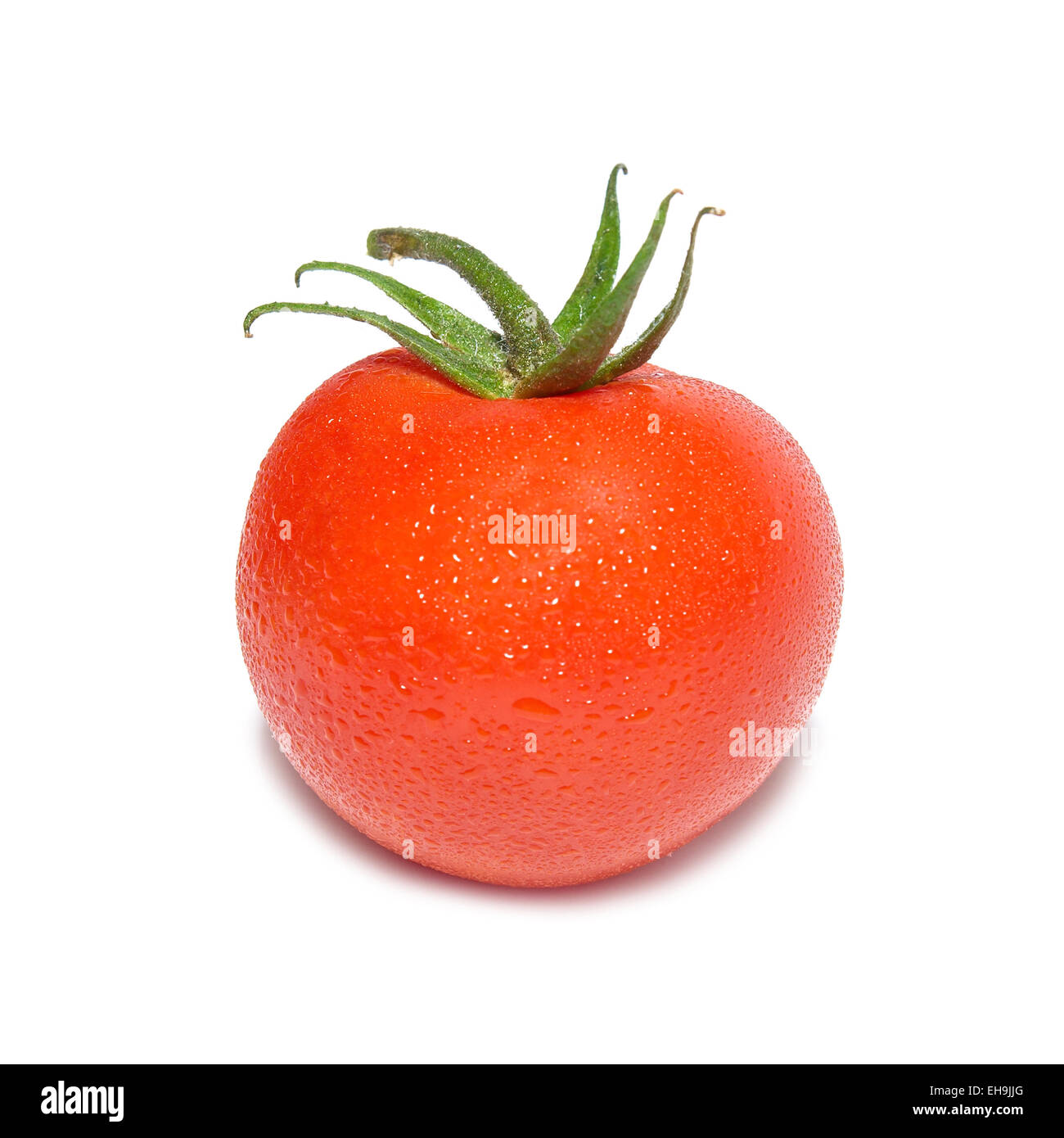 Red tomato with water drops isolated on white background Stock Photo ...