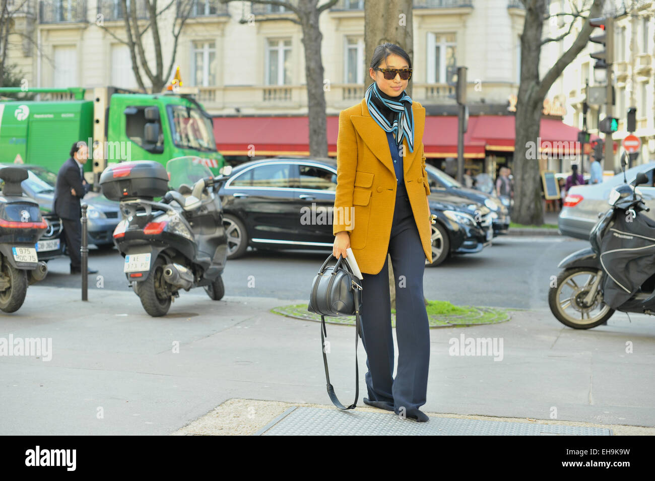 Mag Zhang arriving at the Chloe Fall 2015 runway show in Paris - March 8, 2015 - Photo: Runway Manhattan/Celine Gaille /Mindesthonorar 50,- EUR/Minimum Fee 50,- EUR/picture alliance Stock Photo