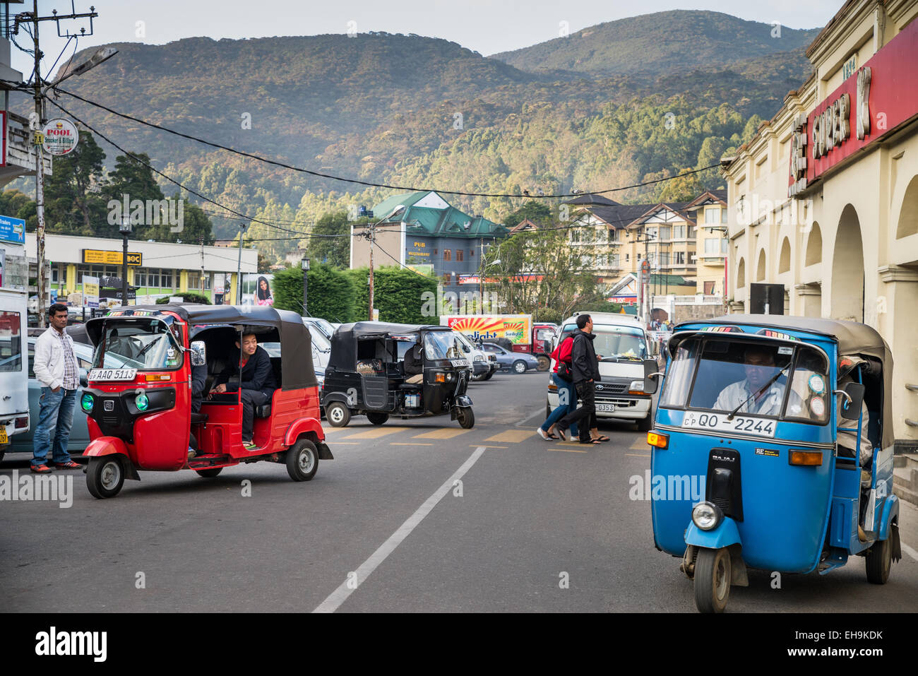 Business district, Nuwaraeliya (Nuwara Eliya), Hill Country, Sri Lanka, Asia Stock Photo